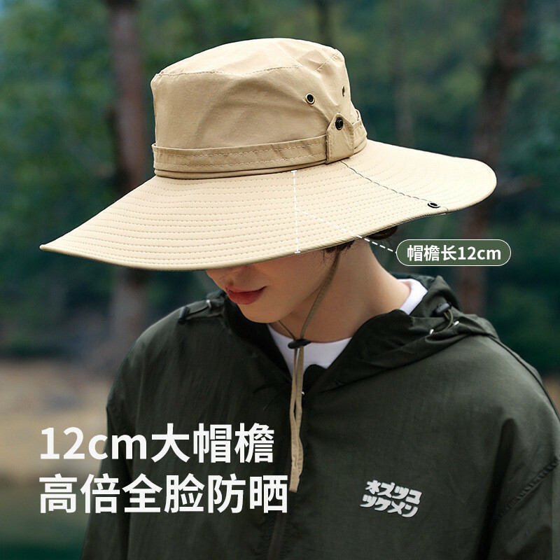帽子 男生帽子 漁夫帽 大帽檐 遮陽帽 戶外帽 釣魚帽 防潑水 尼龍帽 登山帽 防紫外線 大頭圍 摺疊帽 透氣 087