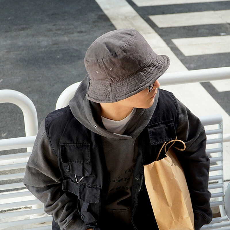 漁夫帽 帽子 男生帽子 女帽 水洗帽 遮陽帽 日系穿搭 復古風 盆帽 防紫外線 登山帽 露營帽 顯臉小帽子 百搭 079