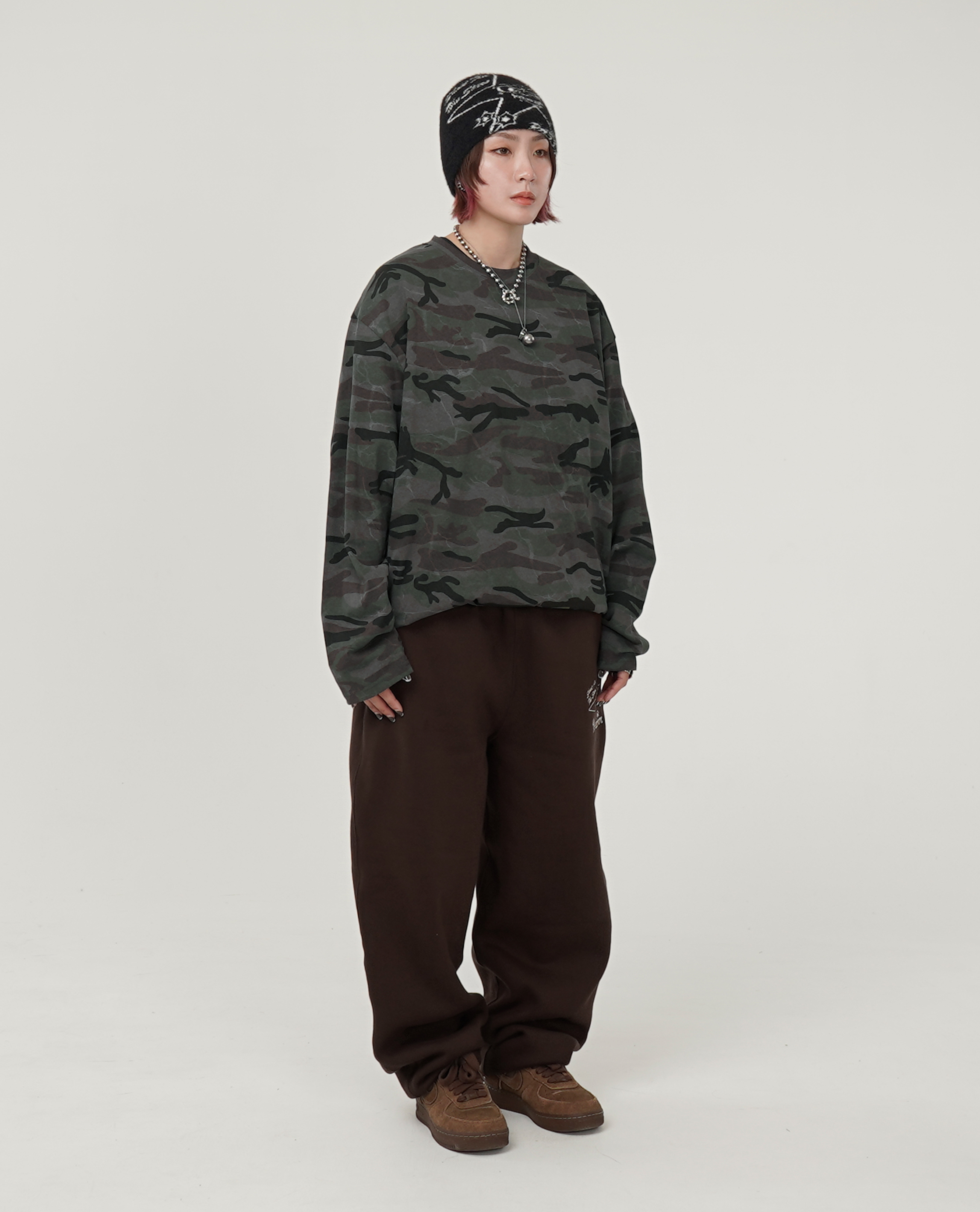 水洗迷彩下綁繩長t