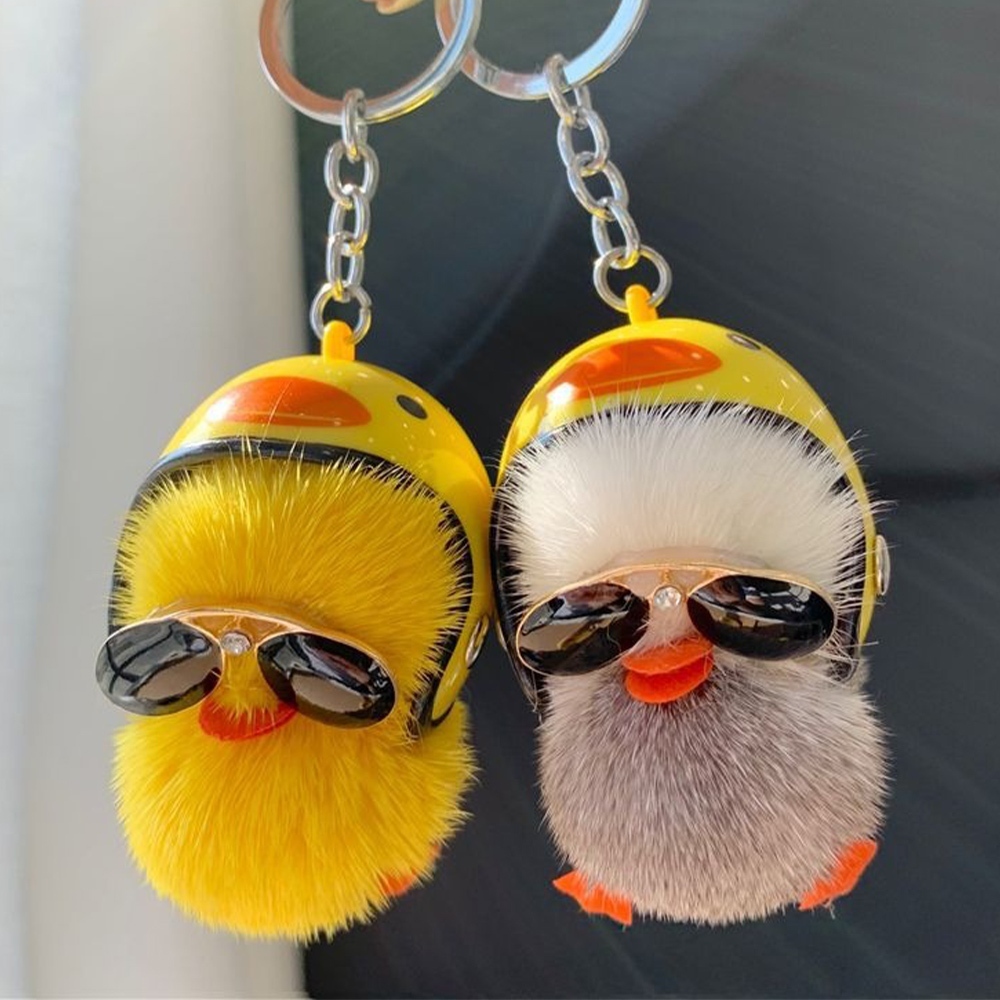 吊飾 鑰匙圈 包包吊飾 掛飾 掛件 玩偶 黃色小鴨 小鴨 水貂毛 鑰匙扣 毛絨娃娃 包包掛件 可愛小物 可愛吊飾 055