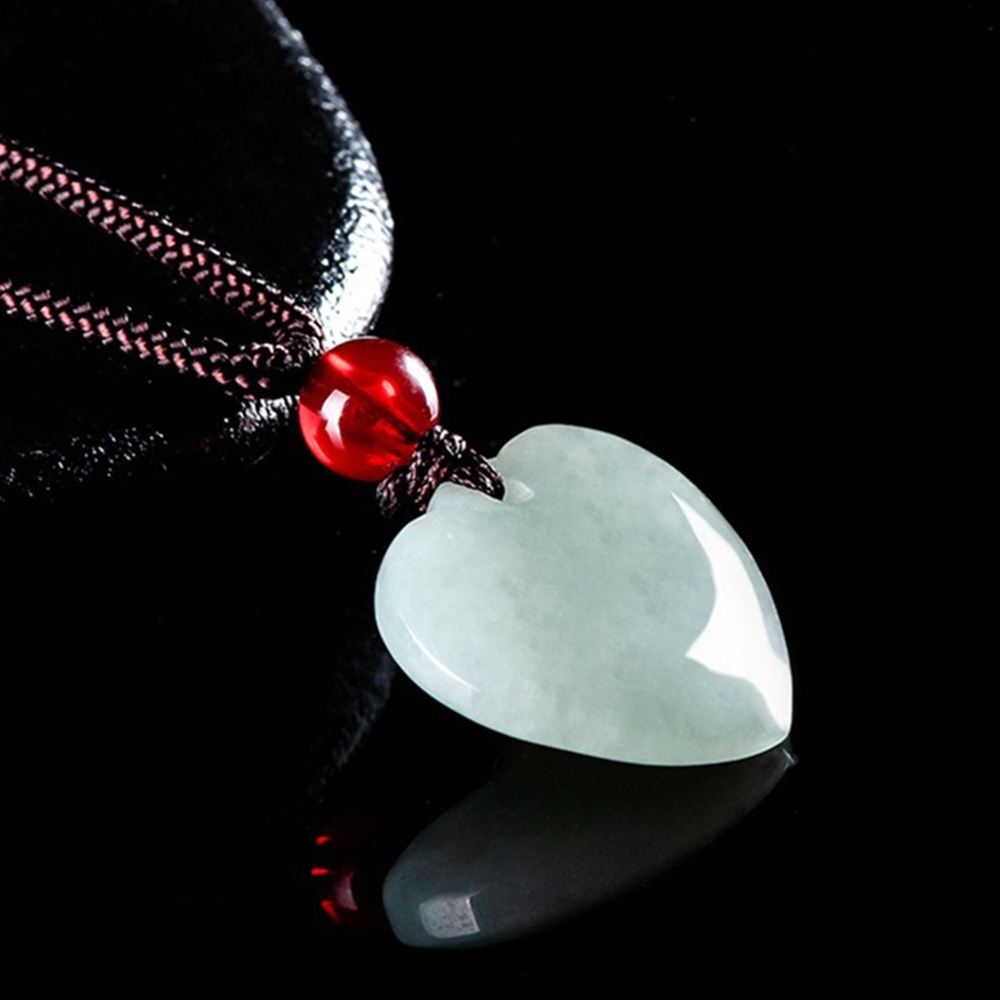 翡翠項鍊 禮物 小愛心項鍊 皮繩項鍊 項鍊 緬甸玉 吊墜 玉佩 冰種玉 姻緣 桃花運 玉項鍊 飾品 天然翡翠050