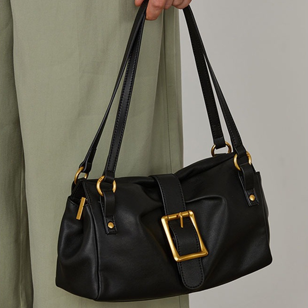 法棍包 腋下包 包包 真皮包包 單肩包 女生包包 手提包 牛皮包 皺摺包 包包女 真皮女包 高級感 軟包 方釦包 243