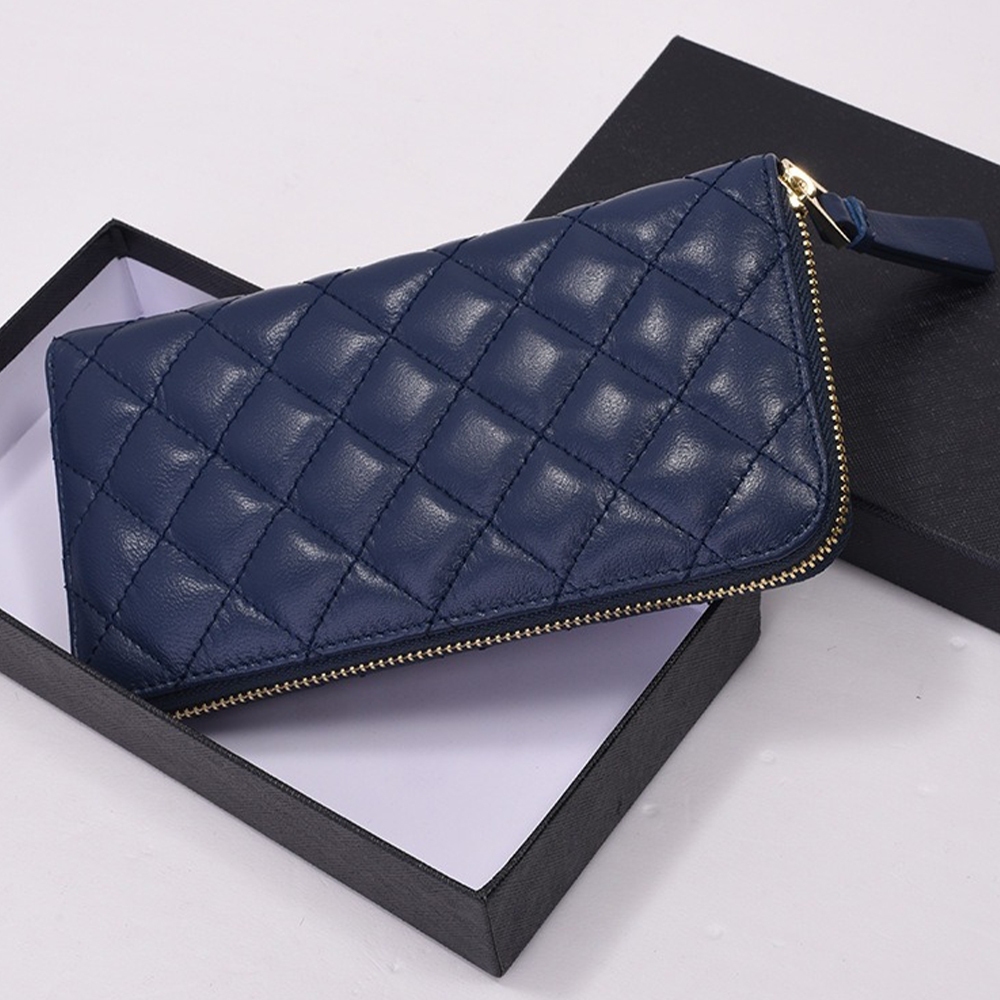 長夾 錢包 羊皮長夾 真皮錢包 真皮包包 手拿包 菱格包 長款錢包 女生錢包 錢包女 菱格長夾 小香風 母錢包 190