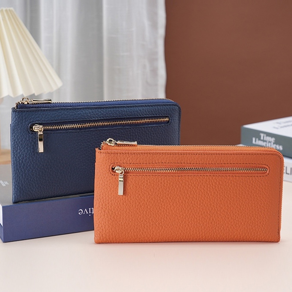 錢包 長夾 真皮錢包 長款錢包 招財錢包 母錢包 防盜刷 牛皮長夾 拉鍊錢包 多卡位 手拿包 棕色錢包 生日禮物 189