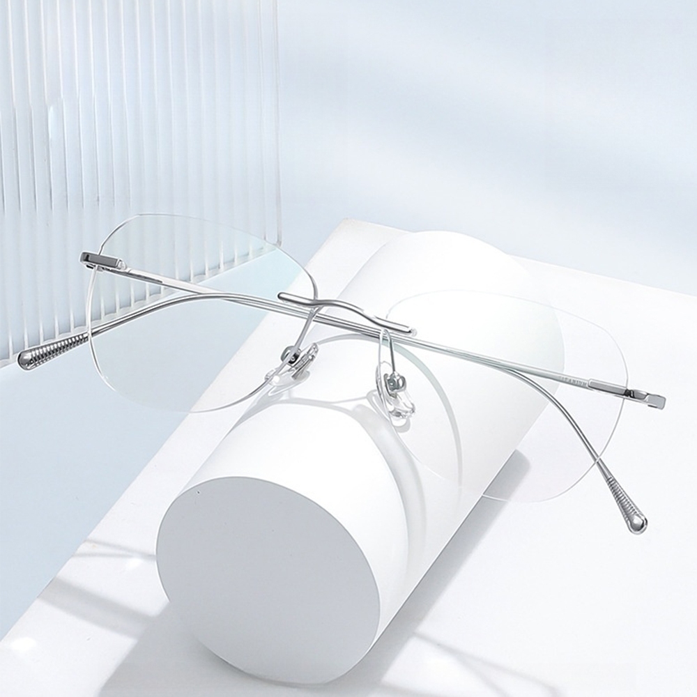 眼鏡 鏡框 鏡架 無框眼鏡 氣質眼鏡 顯臉小 純鈦眼鏡 無度數眼鏡 超輕鏡架 素顏眼鏡 學生眼鏡 小臉神器 禮物 049