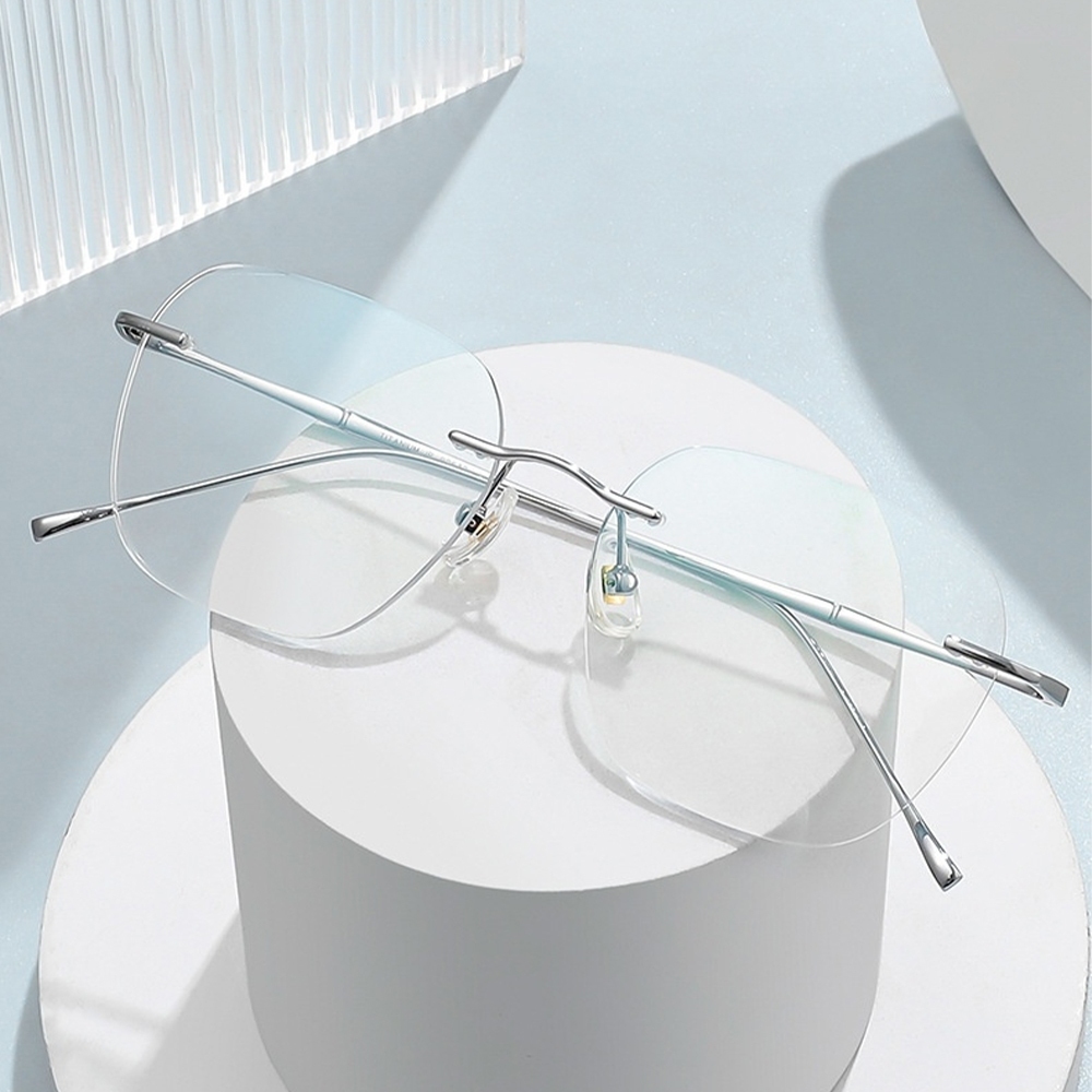 眼鏡 純鈦眼鏡 鏡框 鏡架 無框眼鏡 眼鏡男 無邊框眼鏡 防藍光 無度數眼鏡 斯文眼鏡 書生眼鏡 學生眼鏡 禮物 048