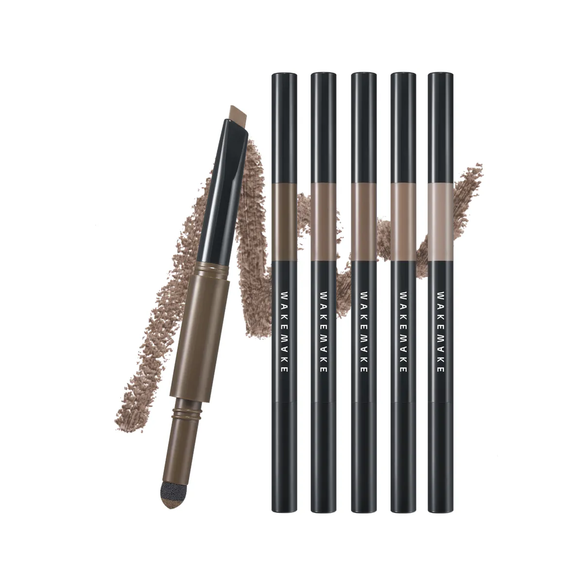 Wakemake 3合1持久細膩眉粉眉掃眉筆【5款色號】