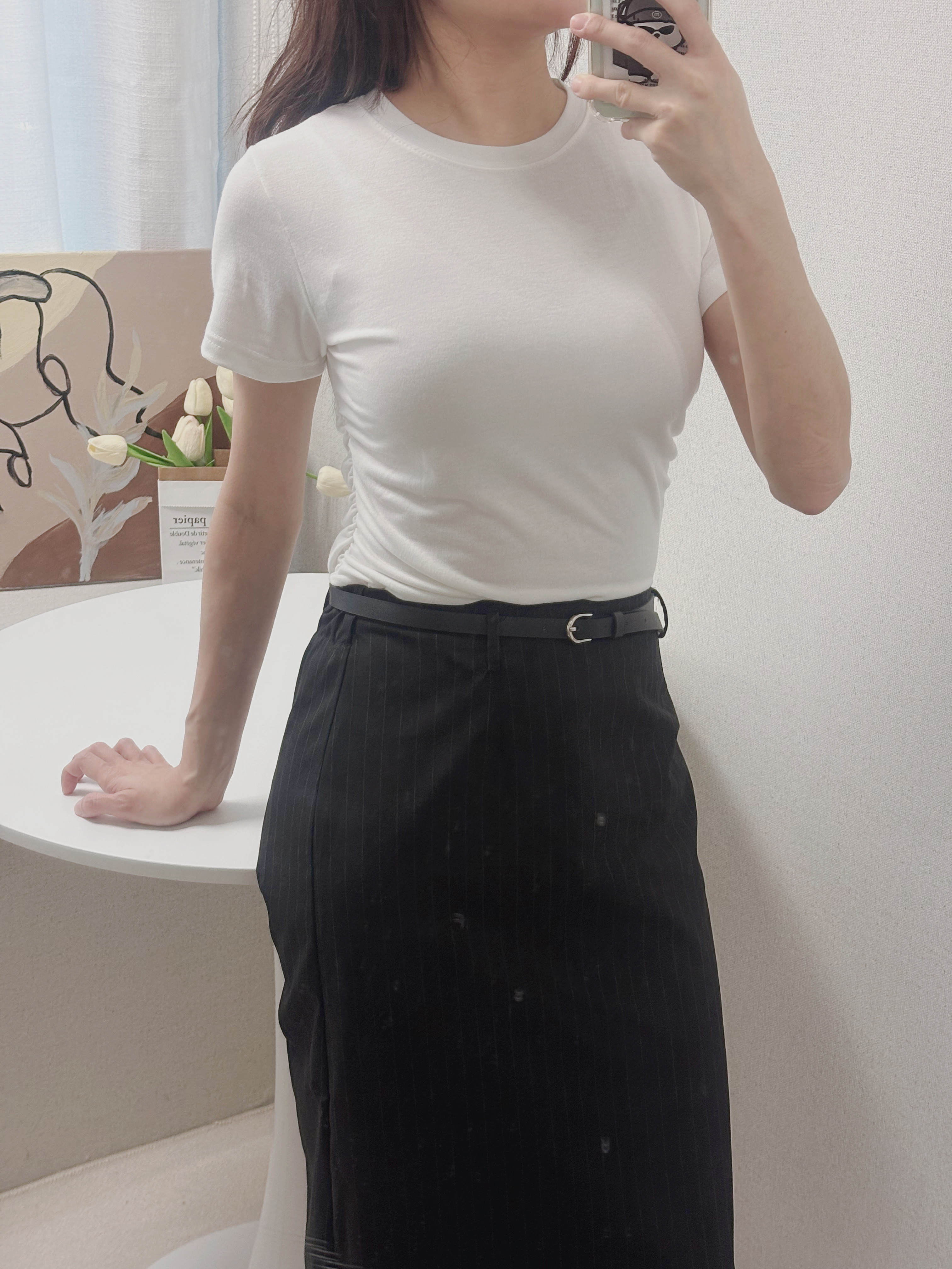 |現貨|🇰🇷側抓皺素T(5色)