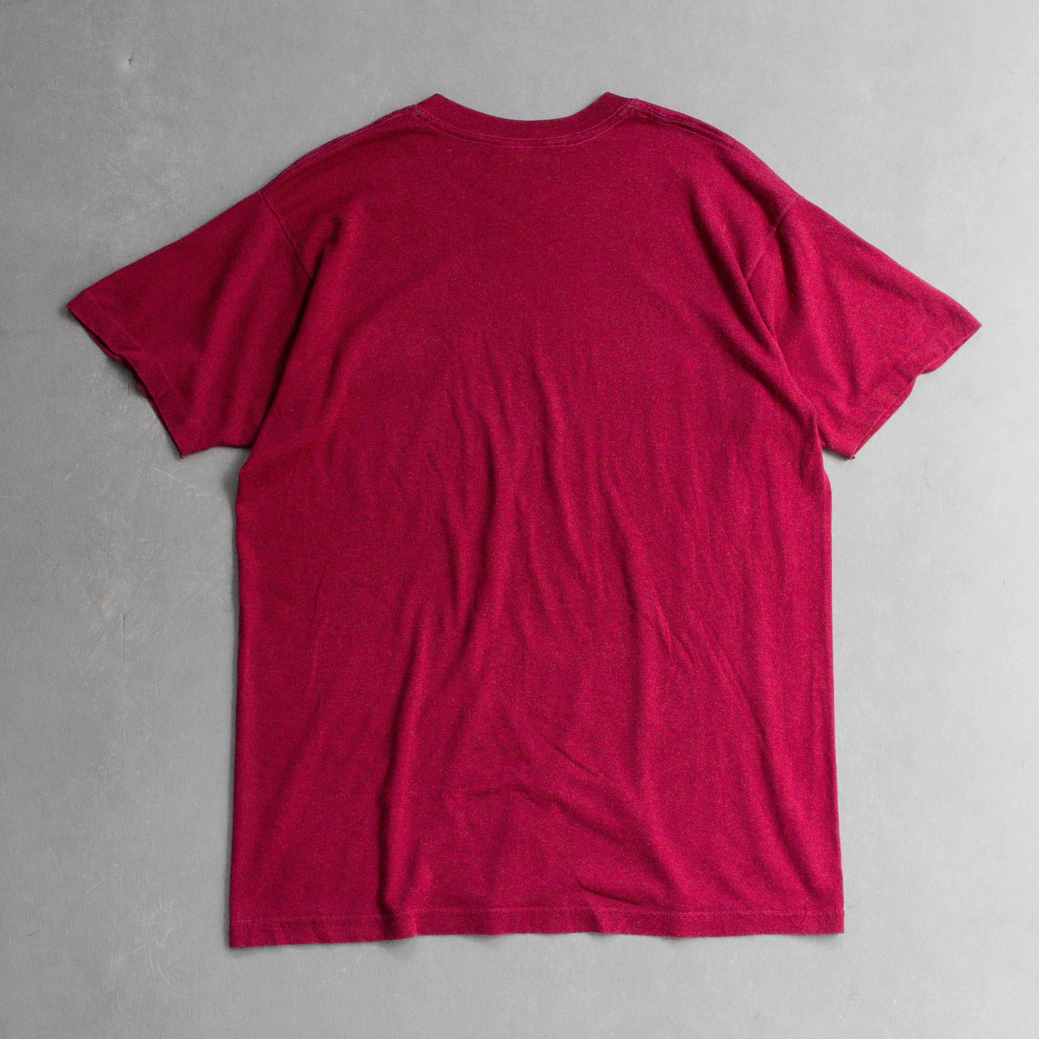 80-90S VINTAGE POCKET TEE 美國製 酒紅 素面 口袋 短袖 T恤