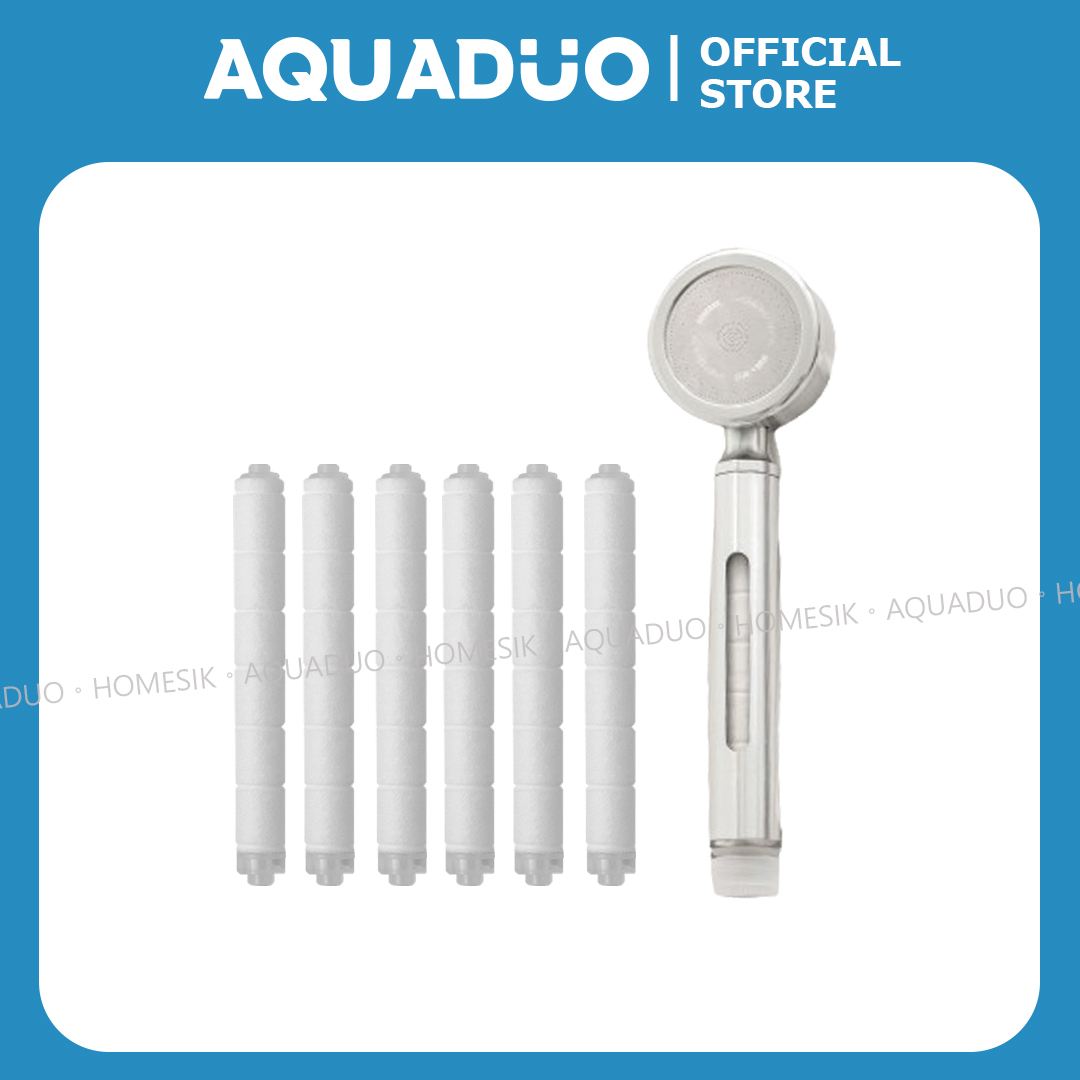 ALUB N°13 SF-065 鋁製增壓沐浴過濾花灑頭連濾芯套裝 (手柄濾芯7件) SF-065-set