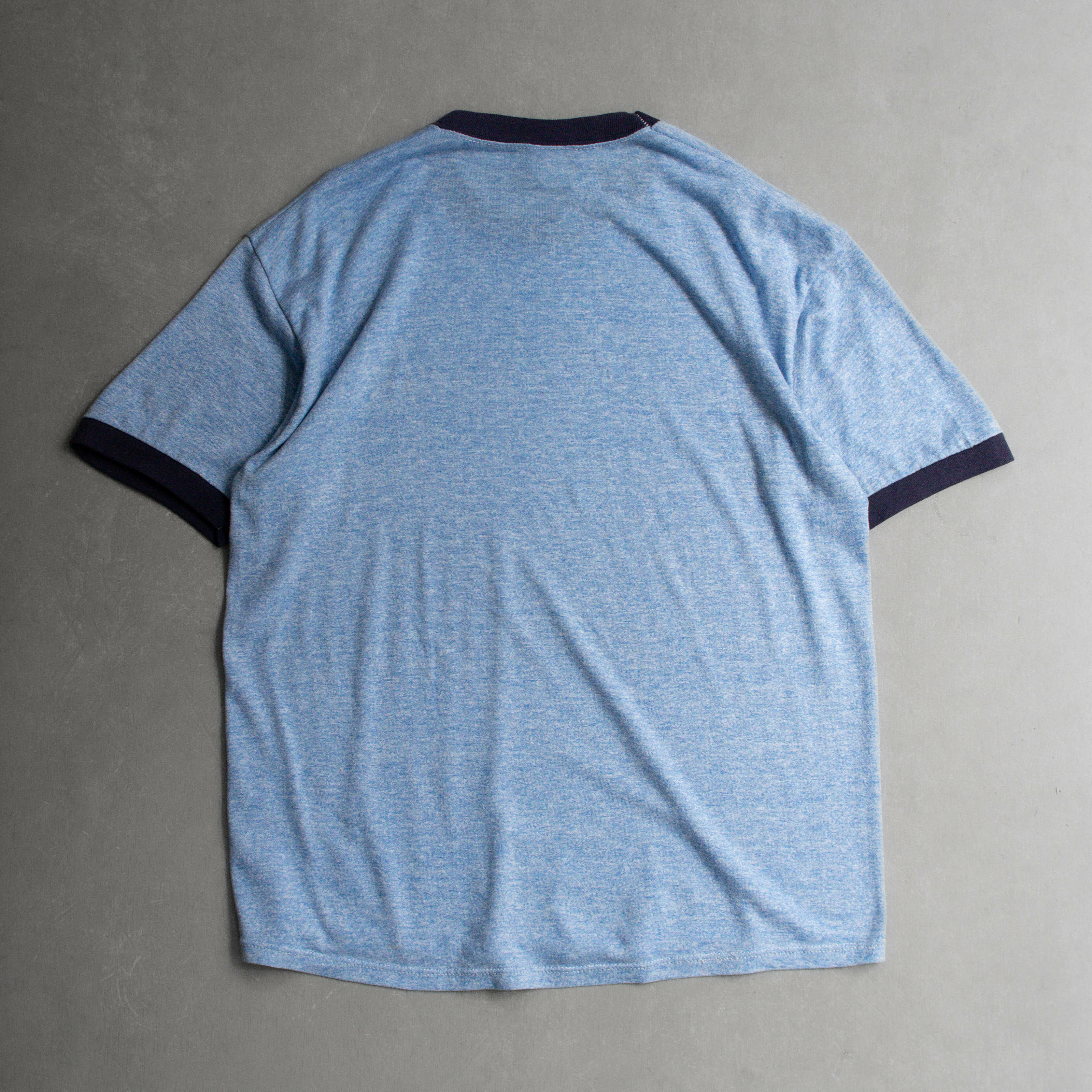 80-90S VELVA SHEEN VINTAGE RINGER TEE 美國製 淺藍 滾邊 短袖 T恤