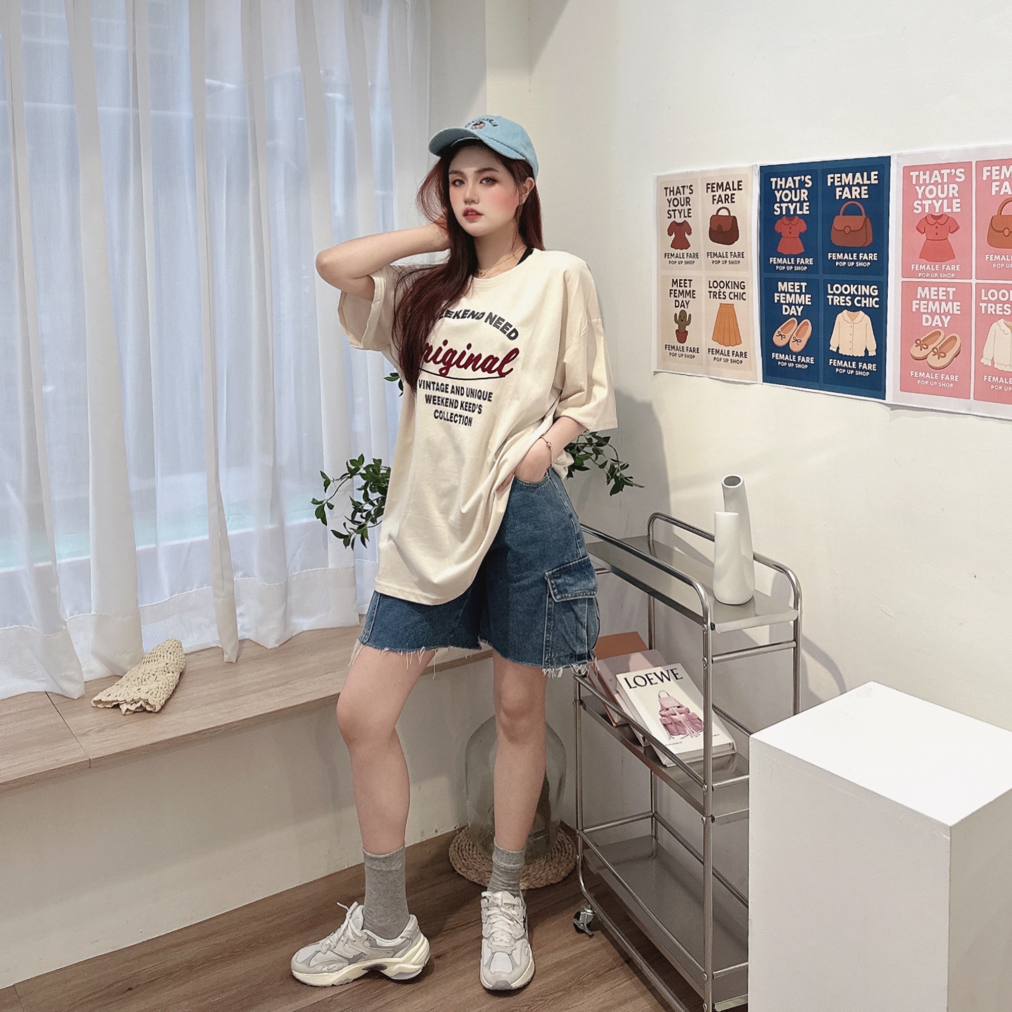 街頭感美式字母膠印大TEE/四色