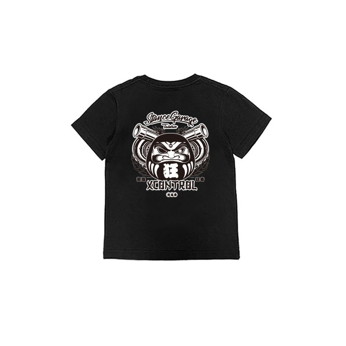 XCTRL x SGT6 火焰狂者不倒翁童裝短T-黑