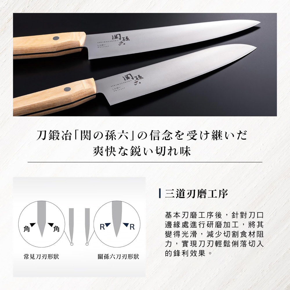 關孫六Shiraai系列日本製鉬釩不鏽鋼小廚刀