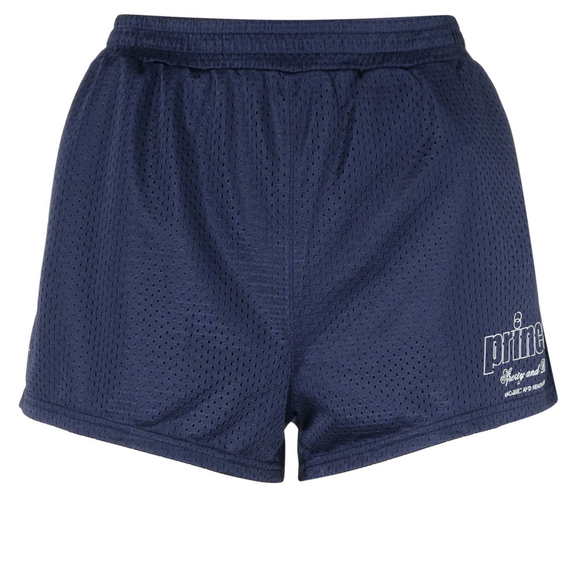 1FO0510-052 SPORTY & RICH Prince Health Mesh Disco Women's Shorts Navy #SH023S414PN2 (BR)