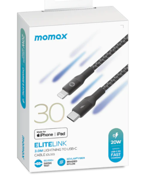 MOMAX Elite USB-C to Lightning 3m 尼龍編織連接線 (H4 KA165)