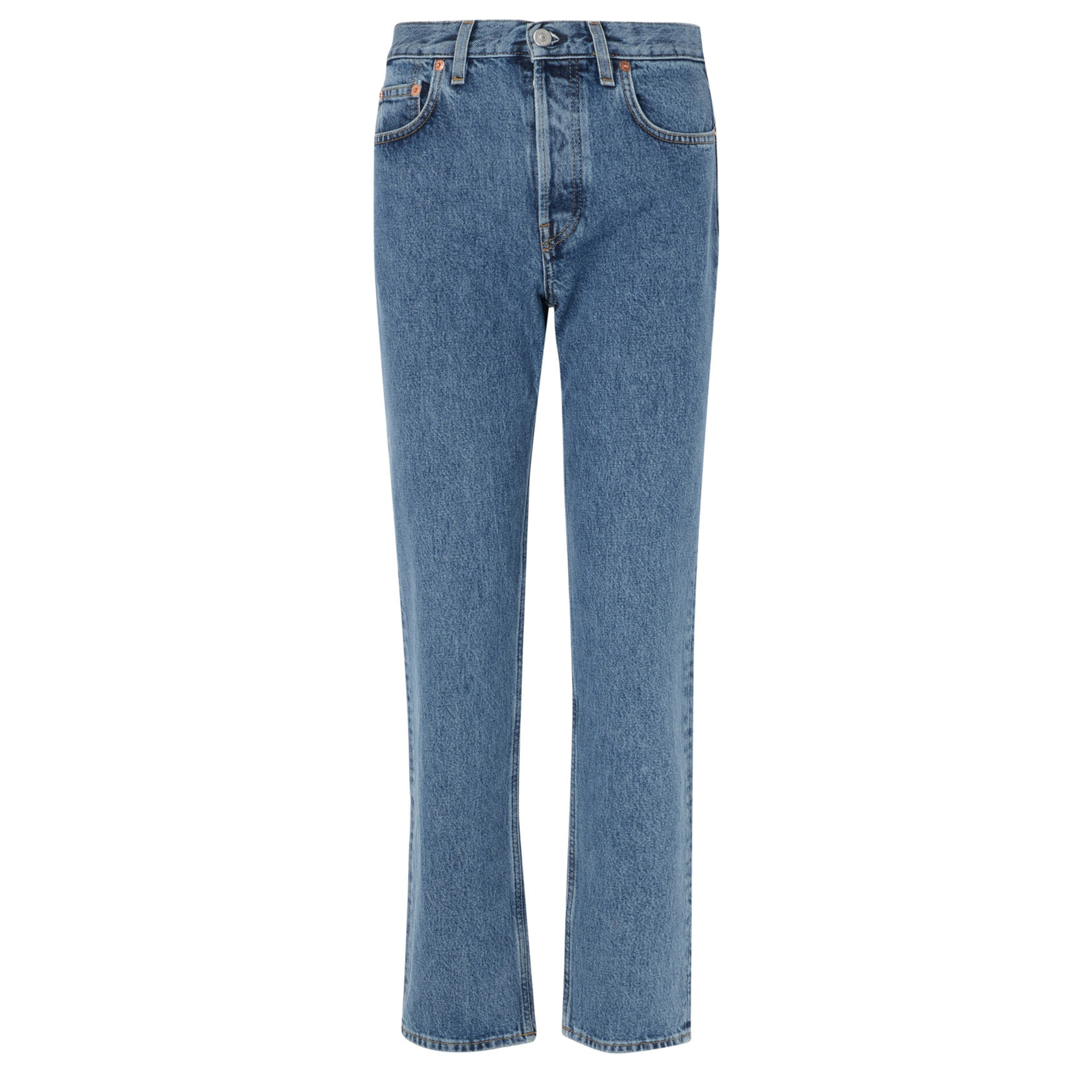 1FO0510-054 SPORTY & RICH Vintage Fit Jeans Blue #PA014S401SM (BR)