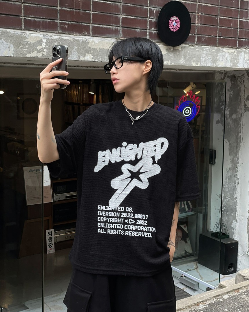 星星印花針織短袖