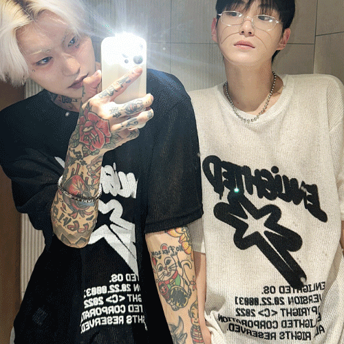 星星印花針織短袖