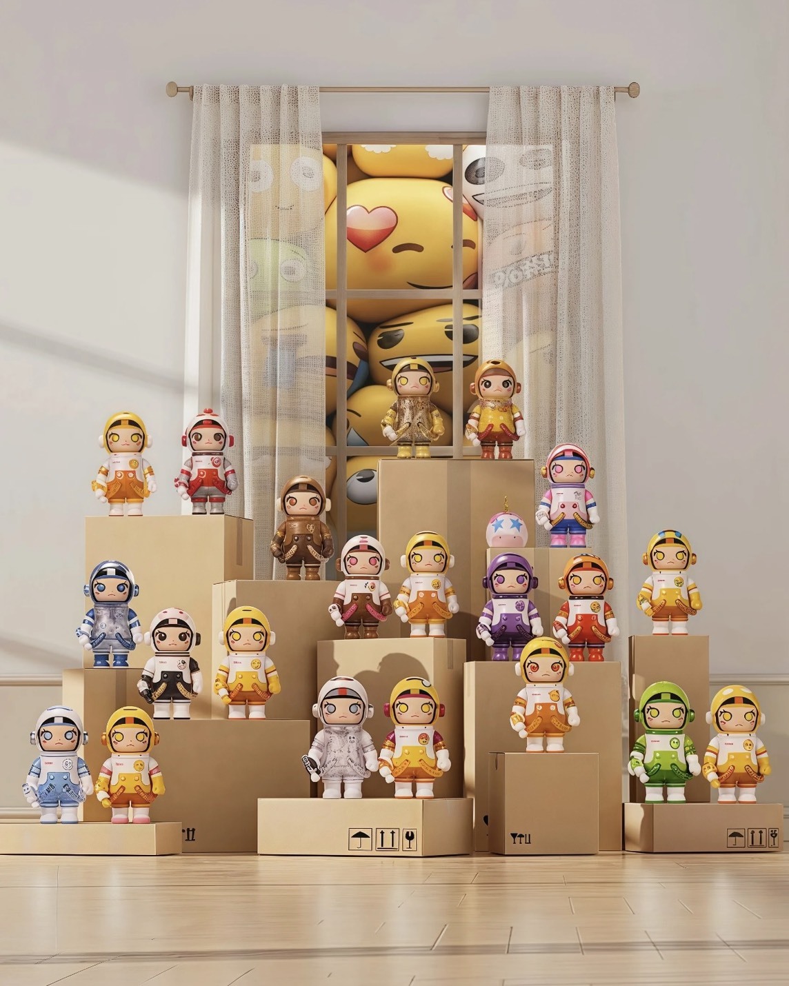 <官方正版授權>POPMART MEGA SPACE MOLLY × emoji™ 100% 聯名系列