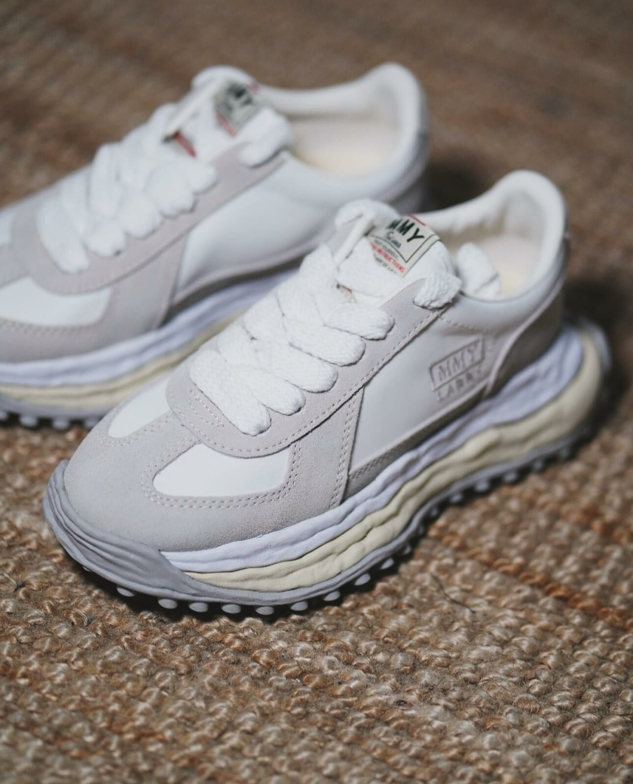 現貨|Mihara Yasuhiro LARRY OG Sole Mix Material Low White A14FW703