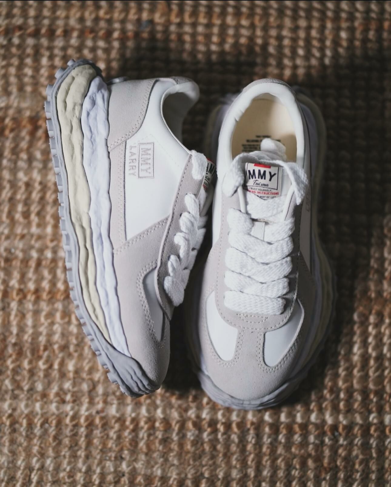 現貨|Mihara Yasuhiro LARRY OG Sole Mix Material Low White A14FW703