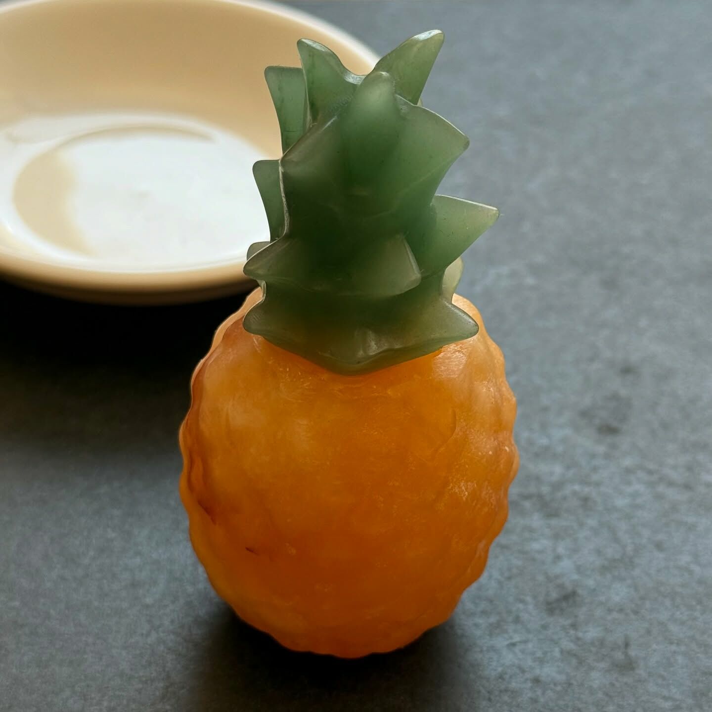 [原石] 芒果方解石+東菱玉 鳳梨 水晶擺件