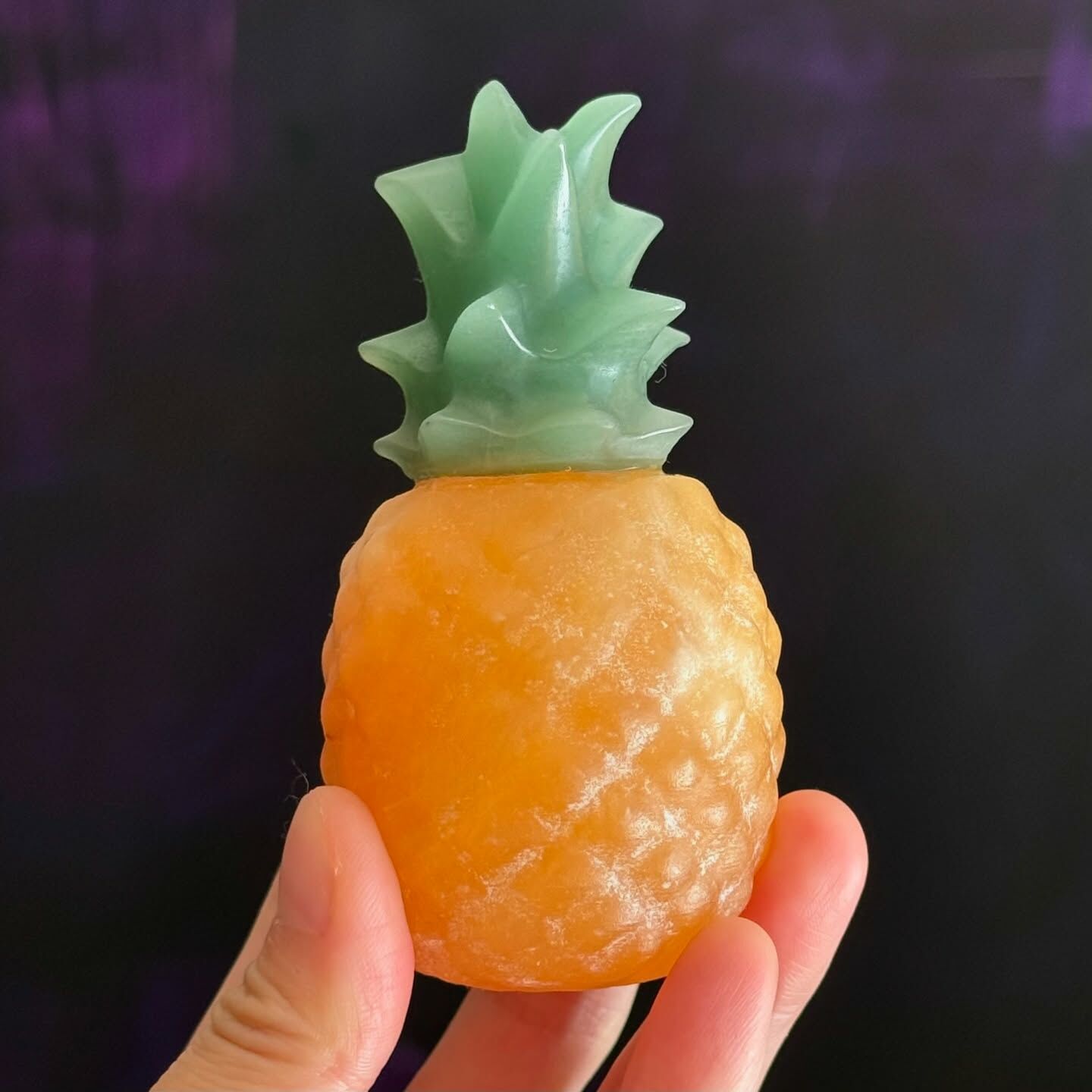 [原石] 芒果方解石+東菱玉 鳳梨 水晶擺件