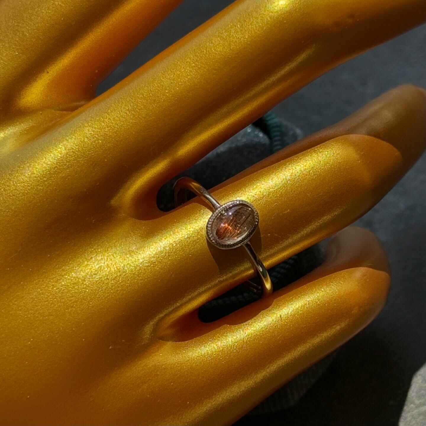 [原石] 紅銅鈦晶 925銀戒指（附戒指盒）