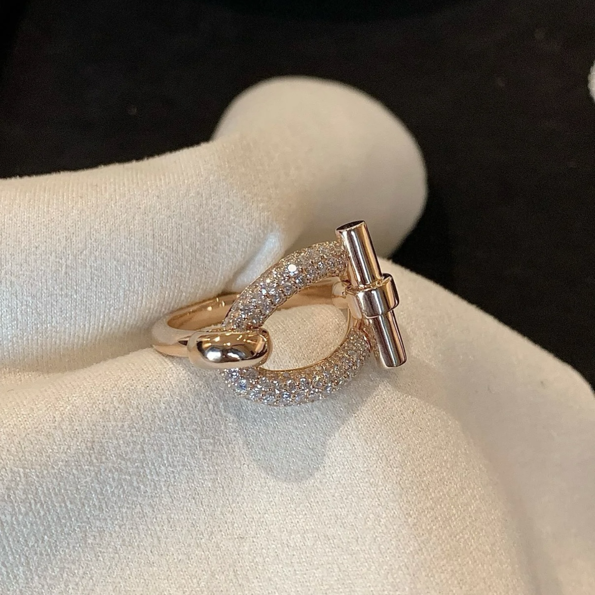 18k H”adoge大Q豬鼻滿鑽高奢定製戒