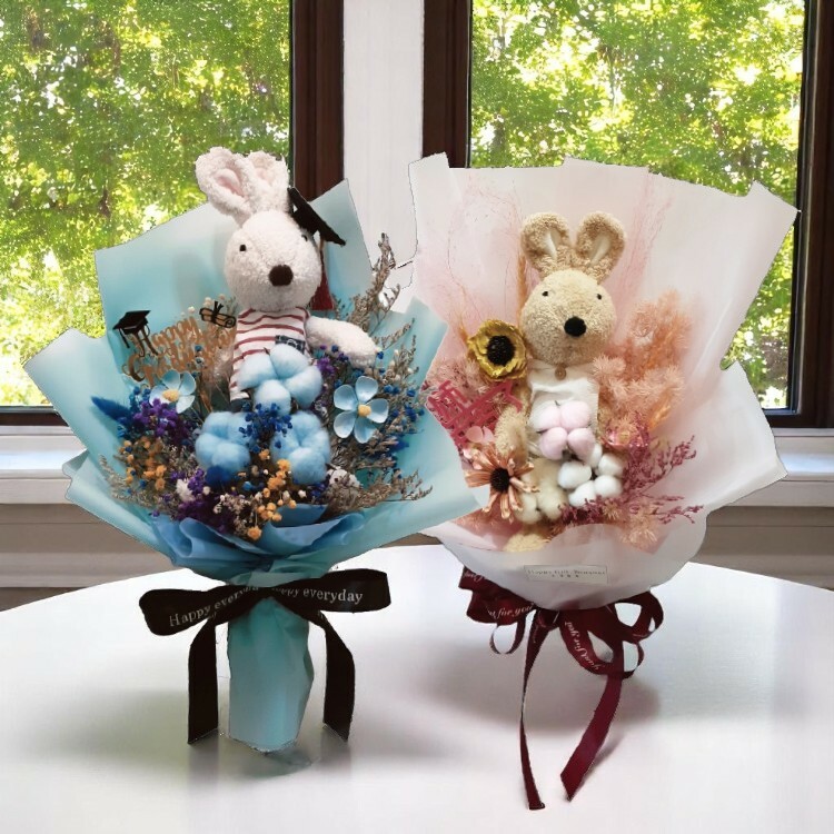 法國兔砂糖兔乾燥花束,le sucre bunny Dry Bouquet