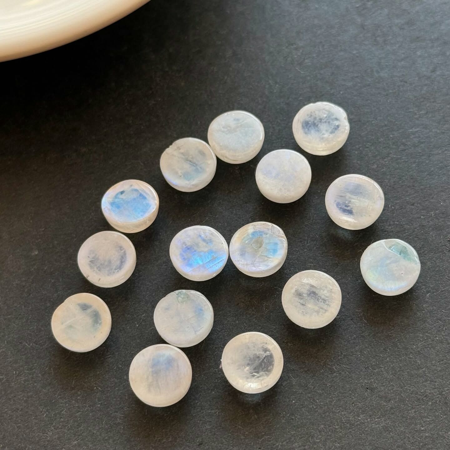 [原石] 月光石 水晶蛋面 水晶圓形蛋面
