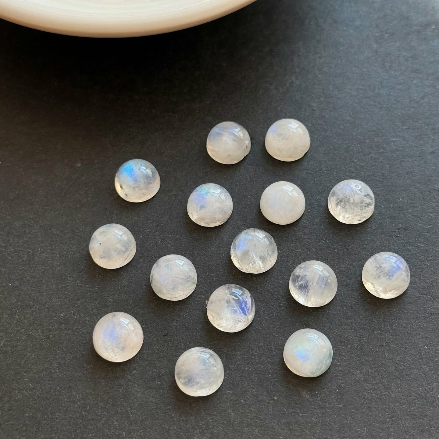[原石] 月光石 水晶蛋面 水晶圓形蛋面