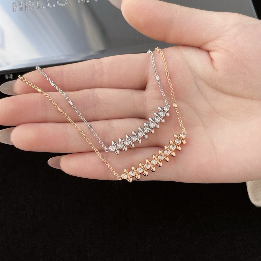 18k”ct clash de子彈鉚釘’水鑽高級定製項鍊