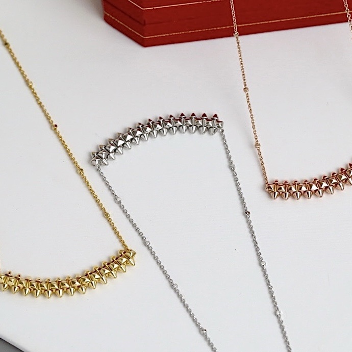 18k”ct clash de子彈鉚釘’無鑽高級定製項鍊