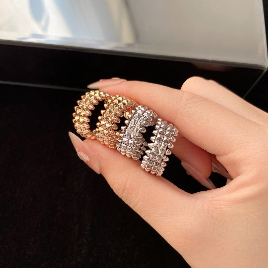 18k”ct clash de子彈鉚釘’雙排高級定製耳圈釘