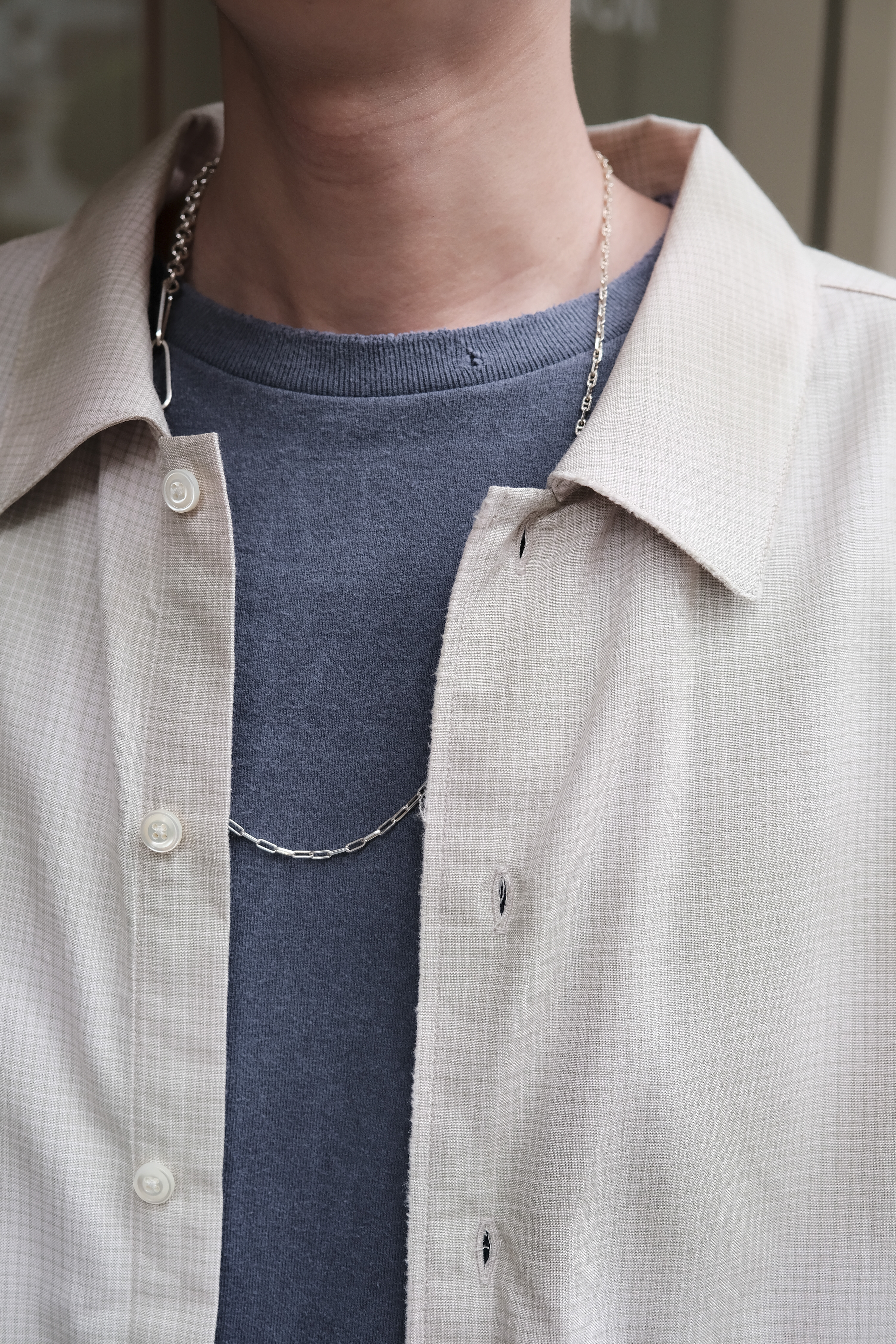 ANCELLM - OMBRECHECK SHIRT / 2COLORS