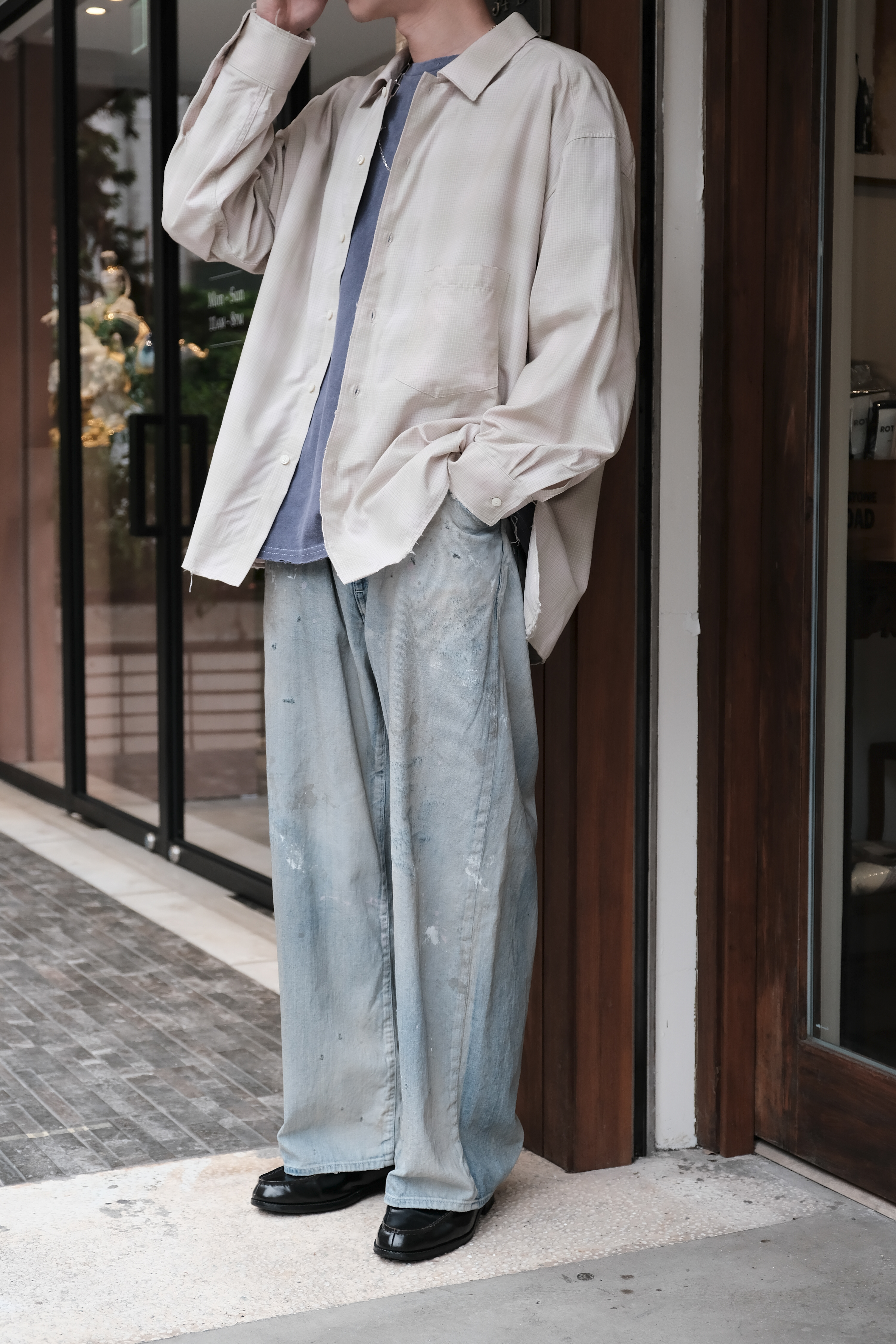 ancellm25ss OMBRECHECK SHIRT(BROWN)サイズ2 2025SS】 ANCELLM (アンセルム) 