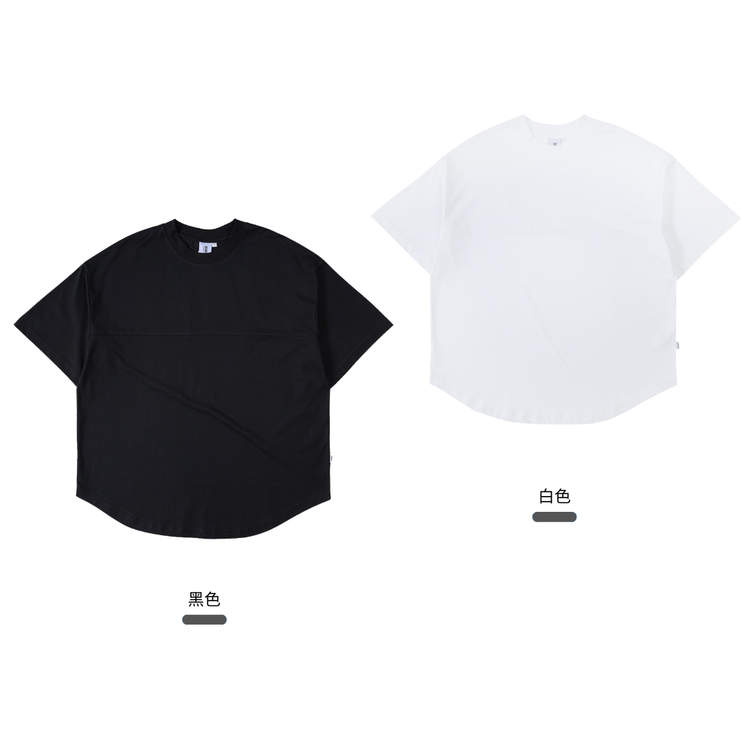 SORONA 涼感 圓弧 剪裁 寬鬆闊型 男生寬鬆 五分袖 短袖 素T【 FUZY 】- S201689