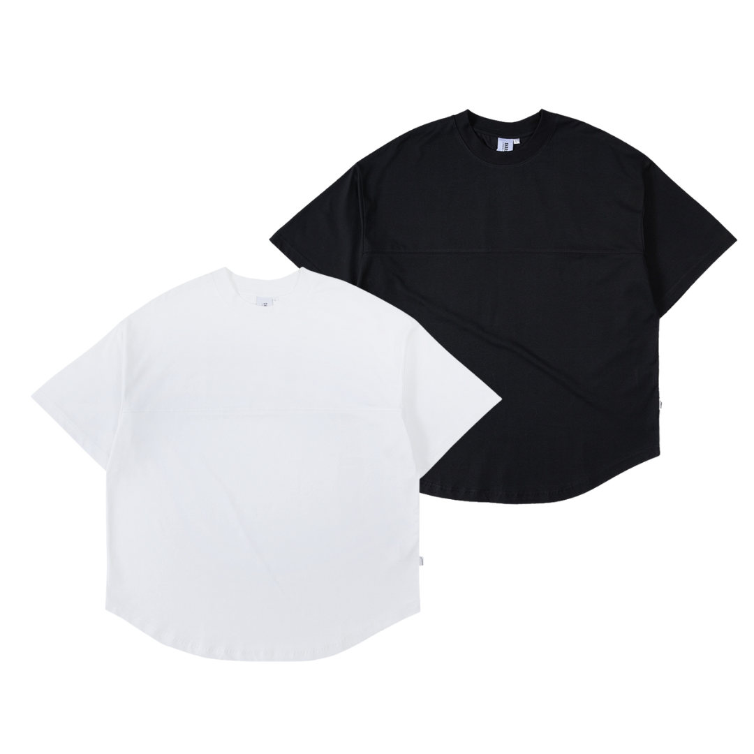 SORONA 涼感 圓弧 剪裁 寬鬆闊型 男生寬鬆 五分袖 短袖 素T【 FUZY 】- S201689