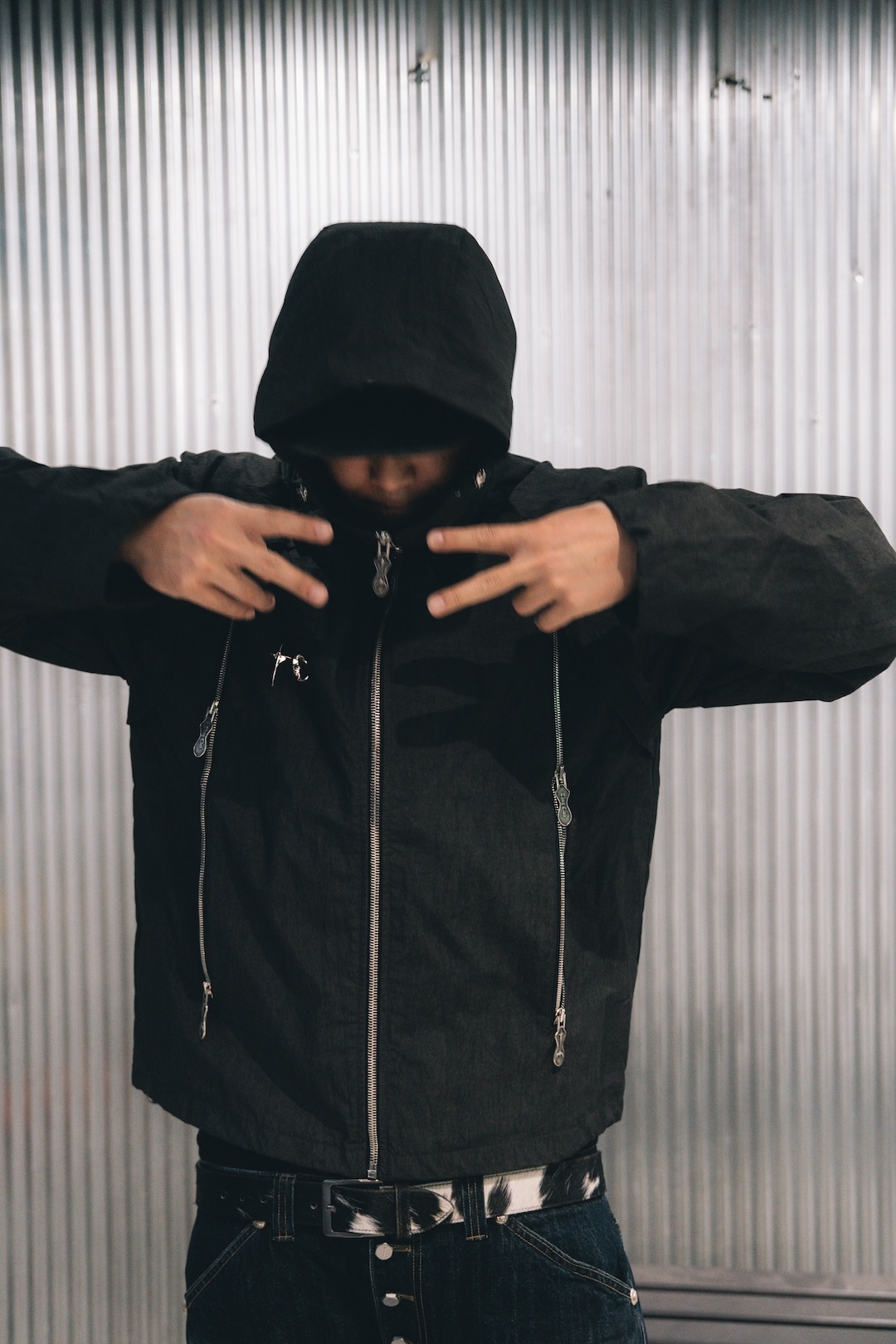 Bootlegway｜COW BOY Hair-on Leather Belt (Black/Brown)