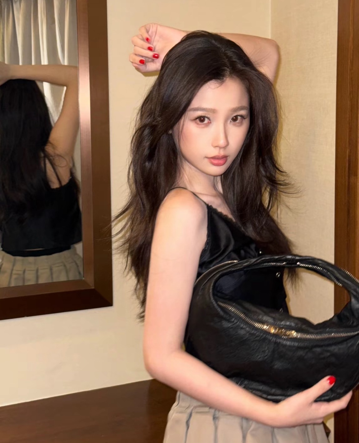 alexander wang Twyst 羊皮手提包 黑色