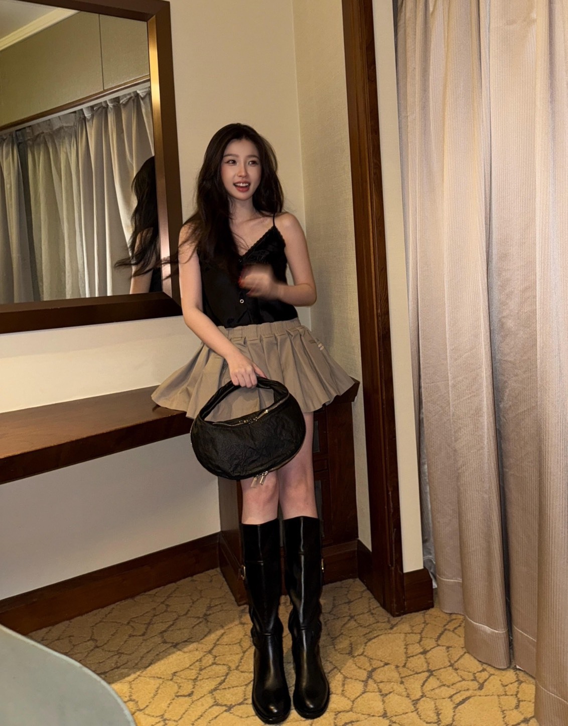 alexander wang Twyst 羊皮手提包 黑色