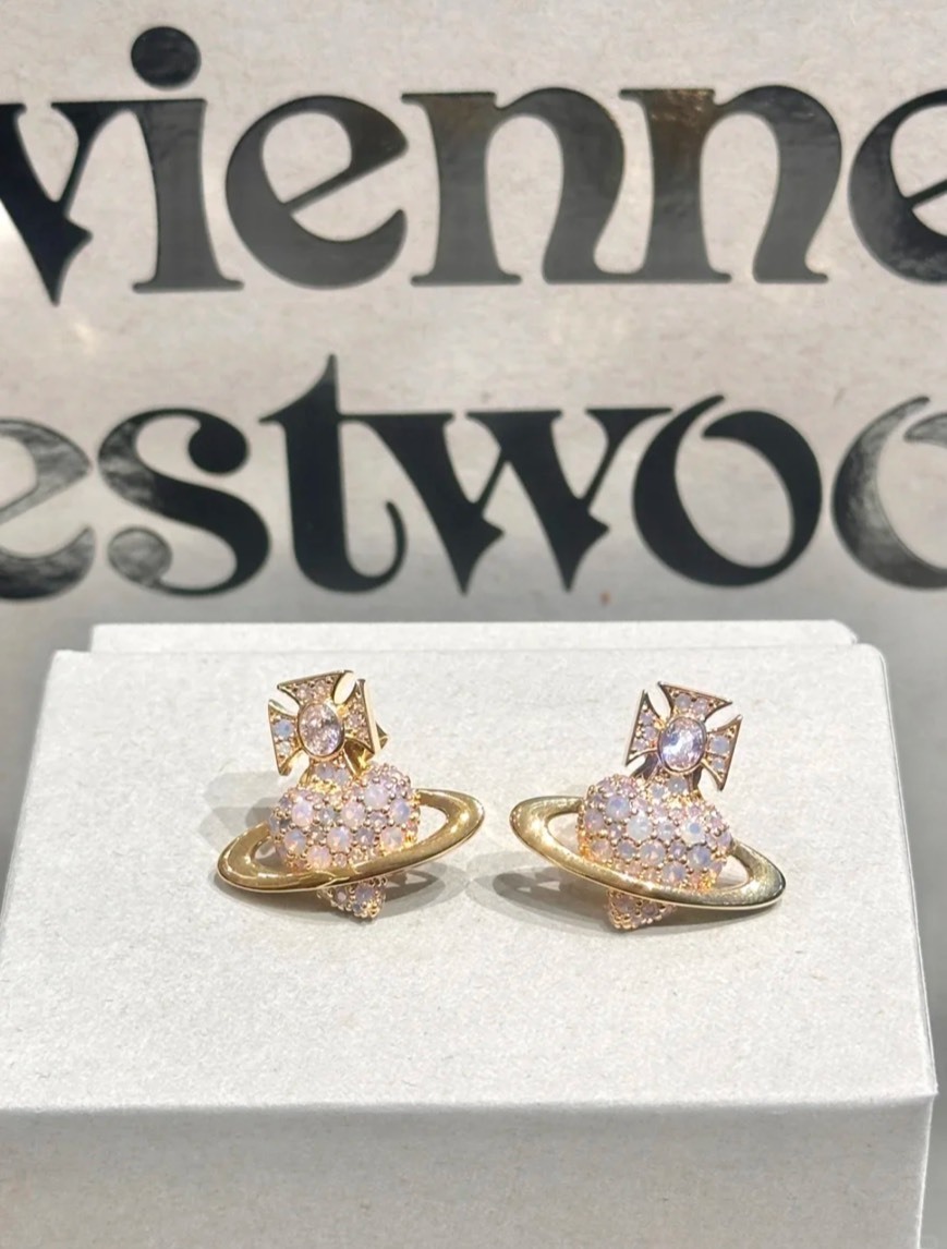 Vivienne Westwood Gold & Pink Agnatha Earrings 金色 粉色 耳環