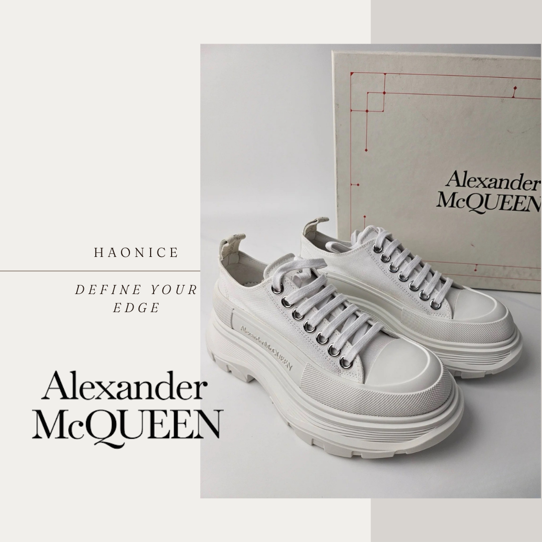 ［HAO NICE] 預購Alexander Mcqueen/亞歷山大 麥昆鞋 仙女專用鞋 Trend厚底帆布休閒鞋