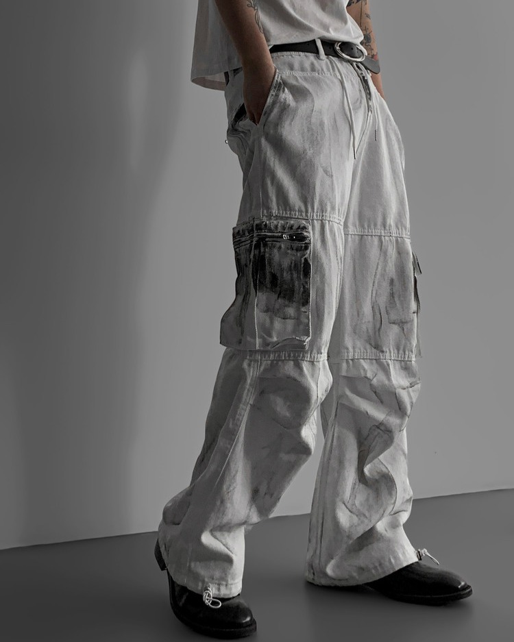 Dirty水洗降落傘工裝褲