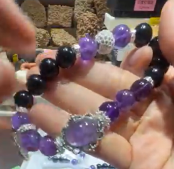 251201 - D32 10mm+烏拉圭紫水晶x黑曜石x紫水晶盒子設計款手串