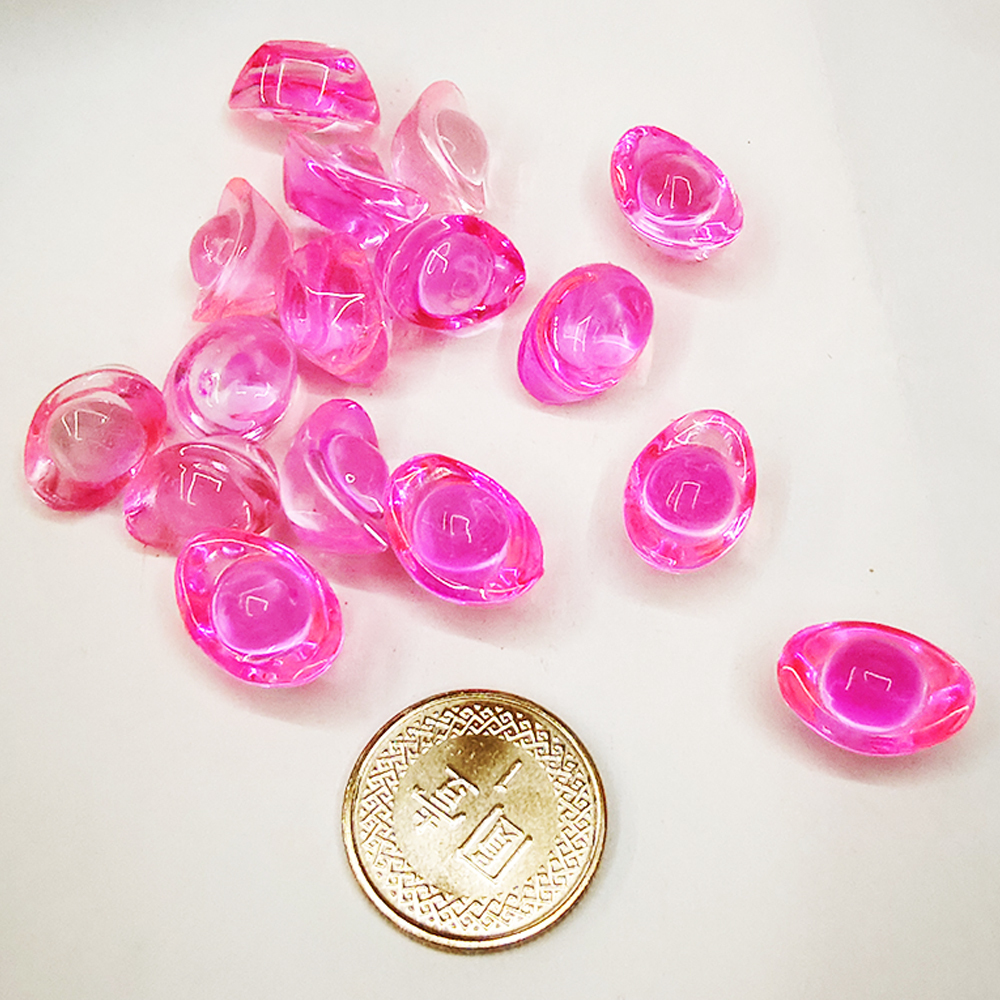 粉紅水晶琉璃元寶1.4公分4顆【十方】154795