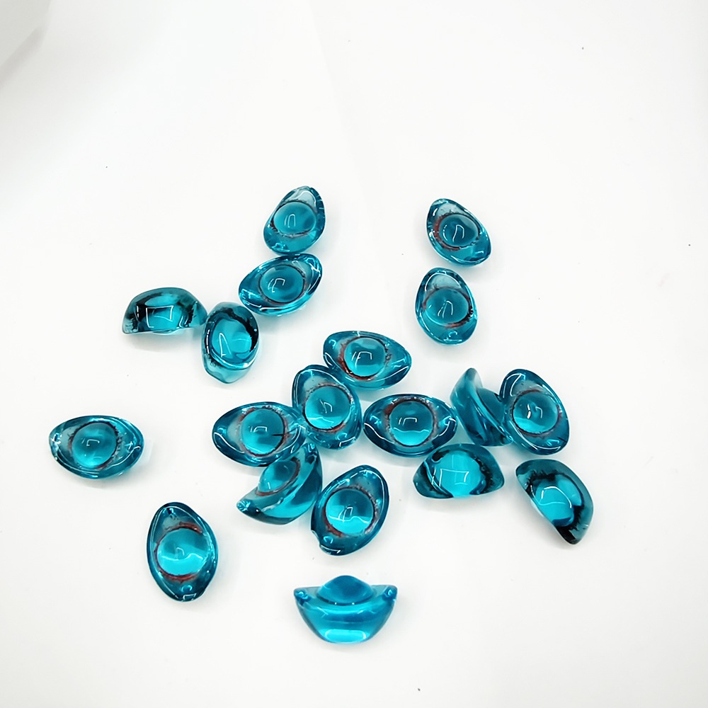 青水晶琉璃元寶1.4公分4顆【十方】154792