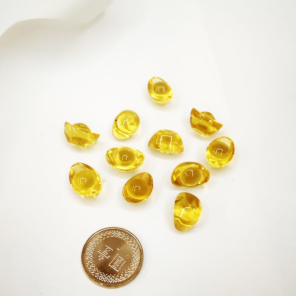 黃水晶琉璃元寶1.4公分4顆【十方】154793